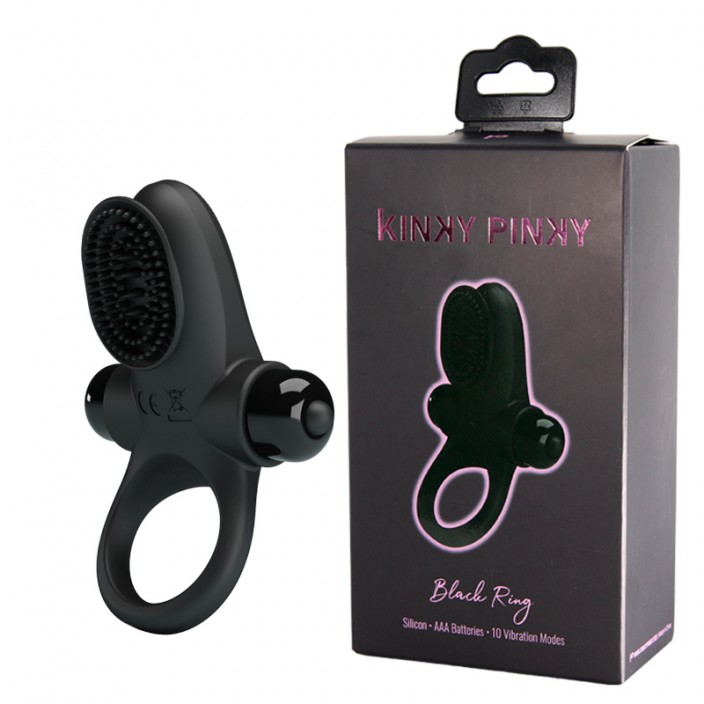 טבעת רטט זוגית | Black Ring kinky Pinky