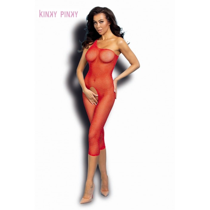 אוברול רשת אדום פתוח | Red Bodystocking